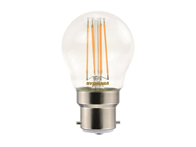 Sylvania LED Golfball Clear Filament 4.5 = 40w 2700K B22 Pack of 4