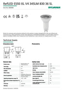 SYLVANIA Ref LED ES50 XL V4 345LM 830 36