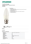 SYLVANIA LED Candle 2.5W = 25W B22d Very Warm White Frosted 4 Pack