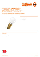OSRAM SPECIAL OVEN T 15 W 230 V E14