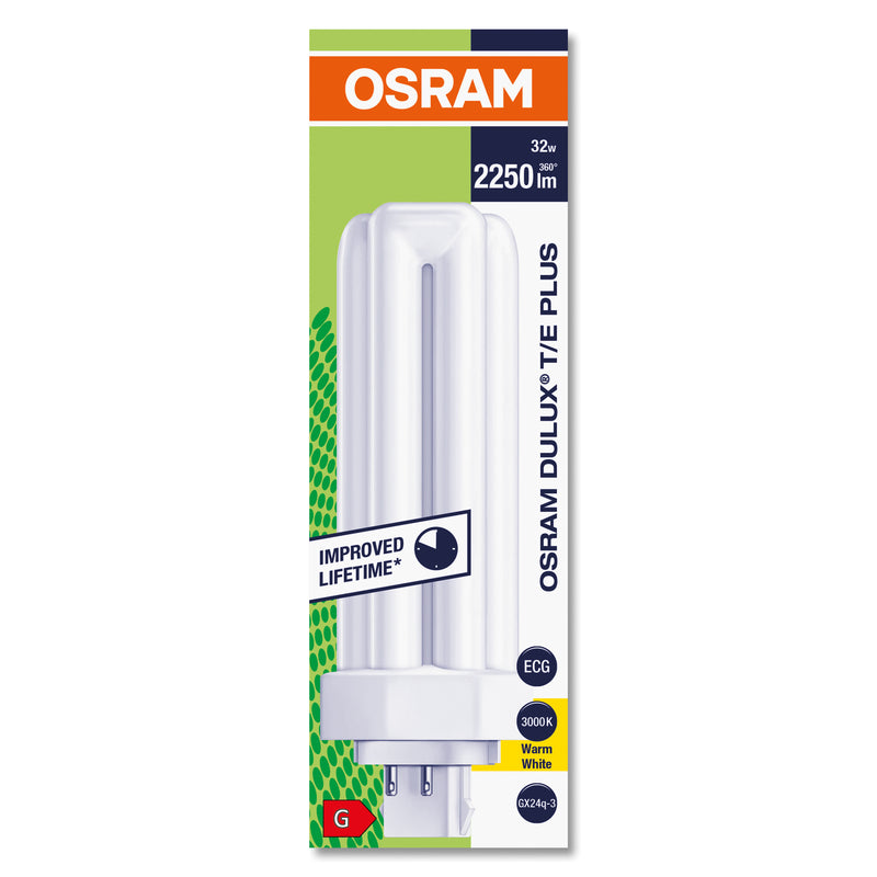 Osram 32w 4pin GX24q-3 Dulux T/E 830 Warm White Plus Compact Fluorescent Lamp