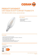 OSRAM LED Classic B 25 P 2.5W 827 Frosted E14