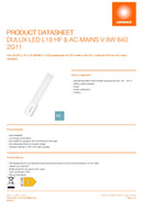 OSRAM Dulux LED L18 HF & AC Mains V 8W 840 2G11