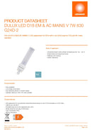 OSRAM DULUX LED D18 EM & AC MAINS V 7W 830 G24D-2