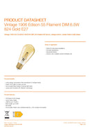 OSRAM Vintage 1906 Edison 55 Filament DIM 6.5W 824 Gold E27