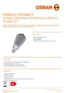 OSRAM Vintage 1906 Edison 10 Filament 3.4W 818 Smoke E27