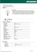 Sylvania Toledo Retro G80 4W B22  Clear Finish LED Lamp