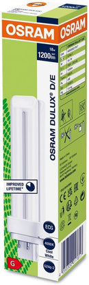 Osram 18w 4 pin G24q-2 840 Cool White Dulux D Energy Saving Compact Fluorescent Lamp