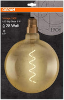 Osram 5w = 28w ES E27 Screw Cap Warm White LED Vintage 1906 Decorative Globe Light Bulb