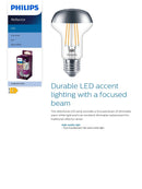 Philips LED Premium Classic Reflector Spot E27 Edison Screw 4W - 42W Equivalent, Warm White 2700K, Non-Dimmable.