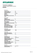 SYLVANIA 3w = 25w SES E14 Small Screw Cap LED Candle 2700K 4 x Pack