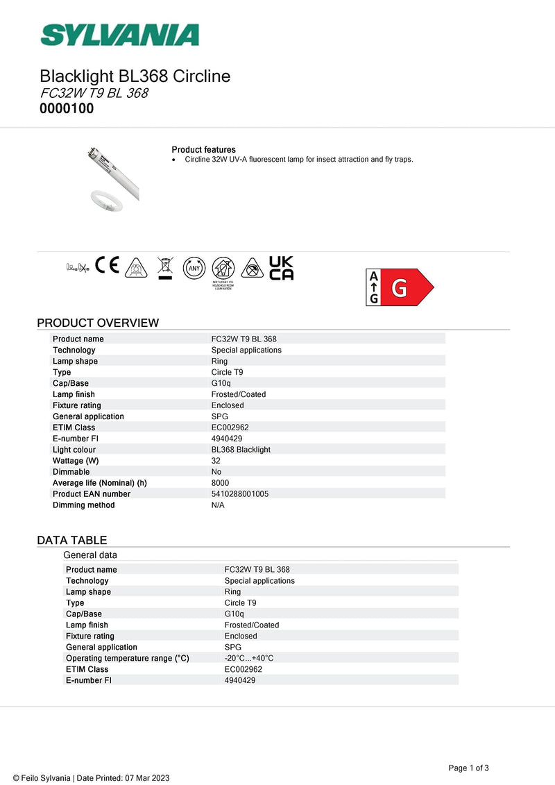 FC32w T9 Circular BL 368 Fluorescent Fly killer