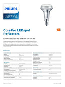 PHILIPS 4.3w = 60w R50 SES E14 827 36 Degree Core Pro LED Spot Dimmable