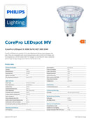 Philips 3w=35w GU10 827 36 Degree Beam Angle Core Pro LED Spot MV DIM