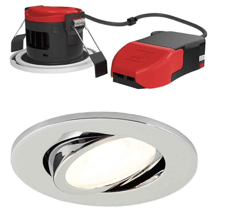 Ansell Prism Pro Gen3 5-7W Gimbal CCT LED Fire Rated Downlight Polished Chrome Tunable White