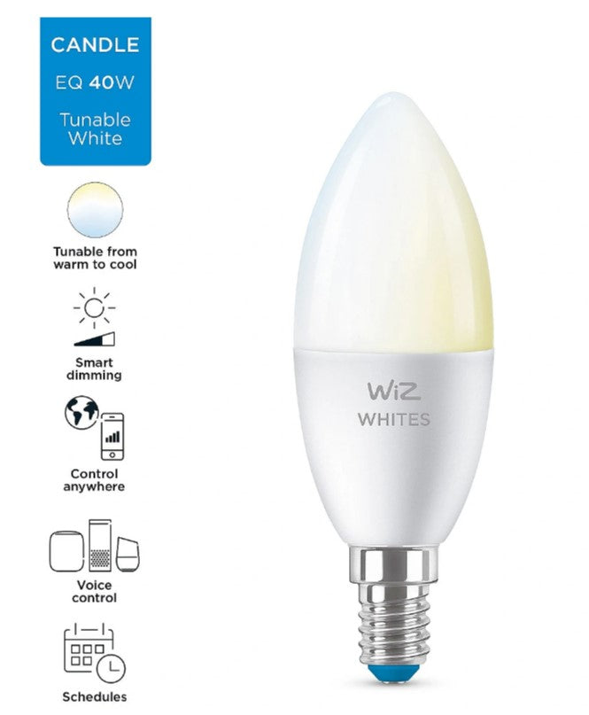 WIZ 4.9w = 40w  470LM 2700-6500K Dimmable Tunable White LED Bulb E14 IP20