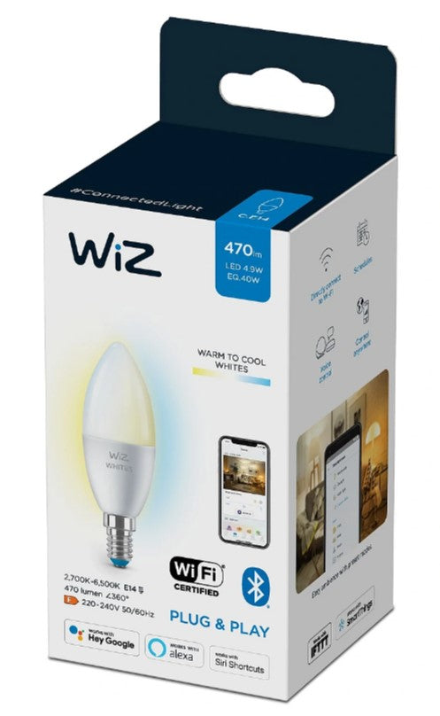 WIZ 4.9w = 40w  470LM 2700-6500K Dimmable Tunable White LED Bulb E14 IP20