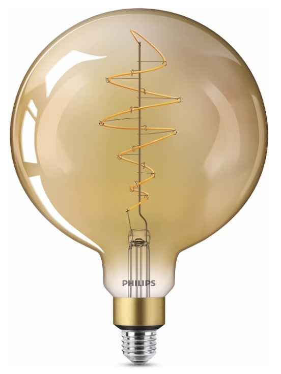 Philips LED Classic-Giant 7w = 40w G200 Bulb E27 Edison Screw Dimmable 1800K Warm White Flame Gold Globe