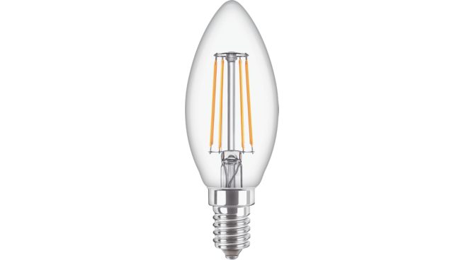 Philips LED candle E14 Filament Clear 4.3W 470lm - 827 Extra Warm White PH 347267