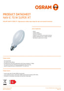 OSRAM HID SODUIM HP NAV-E SUPER XT 70W
