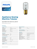 Philips 15W E14 230-240V Clear Specialty Incandescent Appliance Light Bulb