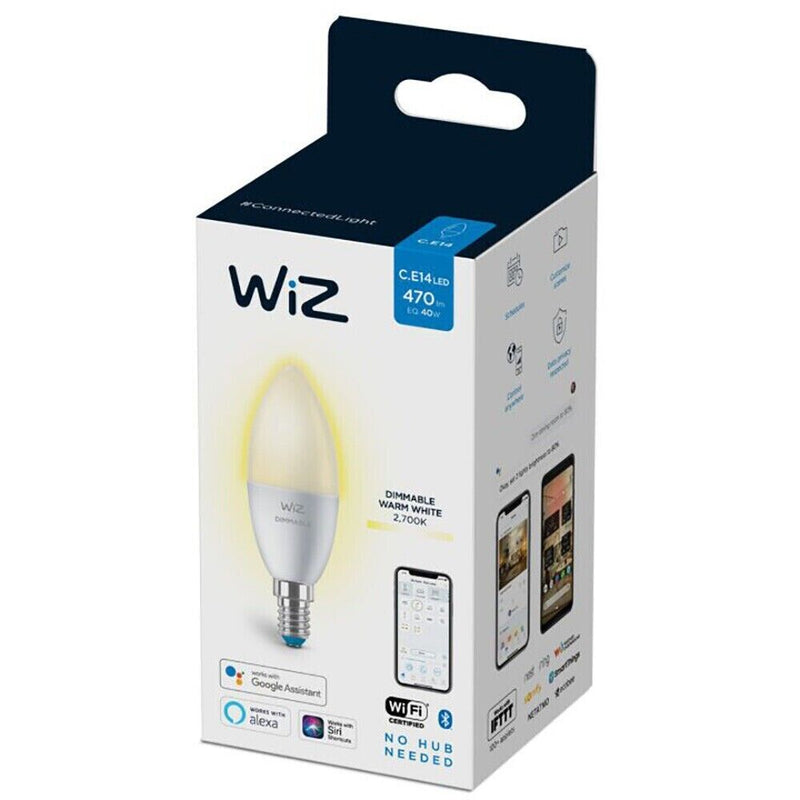 WiZ Smart LED Light 4,9W = 40W SES E14 Small Screw 470lm Dimmable WIZ App