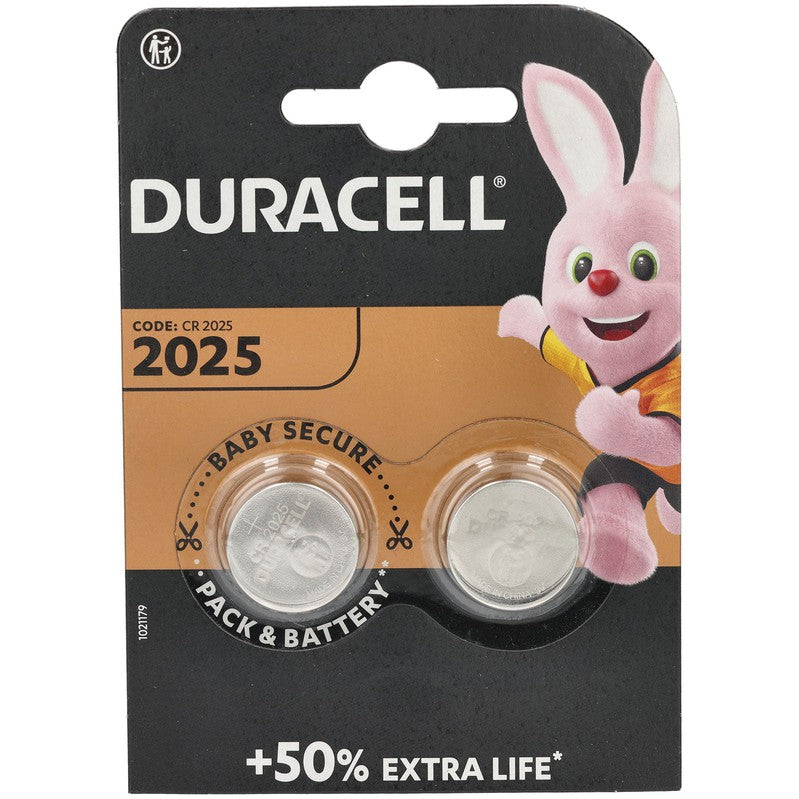 2 x Pack DURACELL CR2025 | 2025 | LR44 Battery Coin Cell Button 3v Lithium