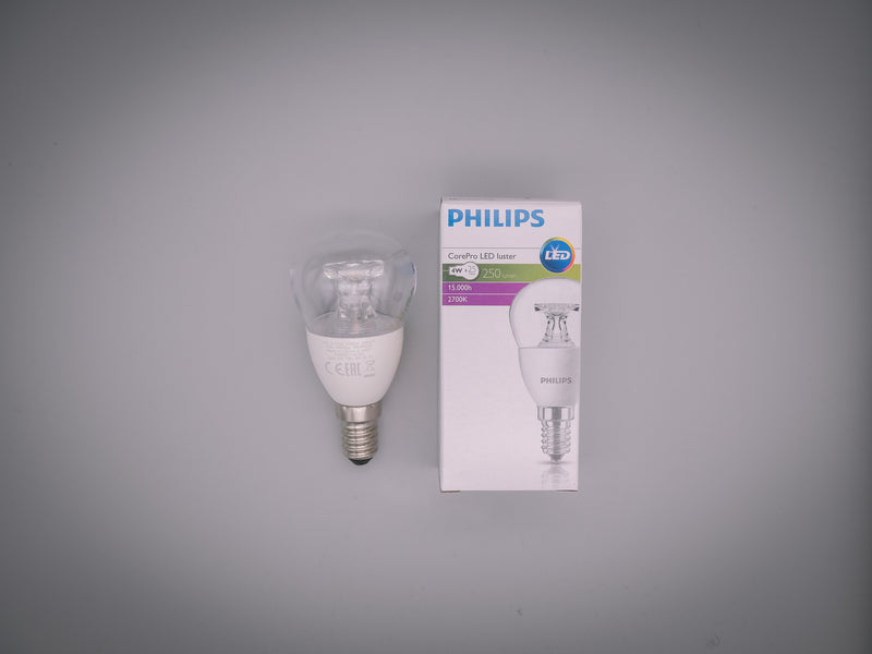 Philips 4w = 25w E14 Small Screw Cap LED Corepro Lustre Golfball Lightbulb