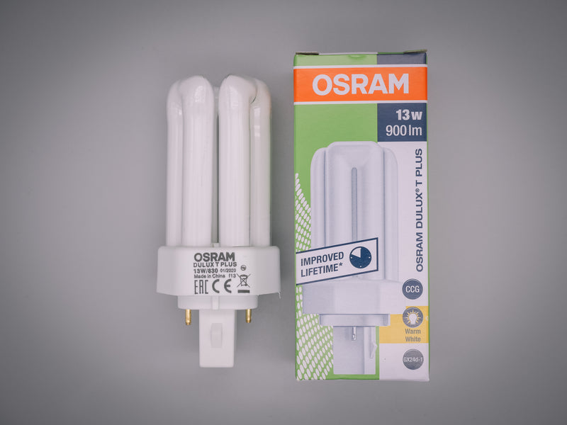 Osram 13w 2 pin GX24d-1 Soft White 830 Dulux T Plus PLT Energy Saving Compact Fluorescent Lamp