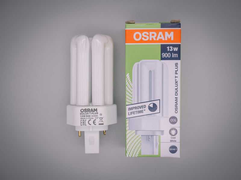 Osram 13w 2 pin GX24d-1 Cool White 840 Dulux T Plus / PLT Energy Saving Compact  Fluorescent Lamp