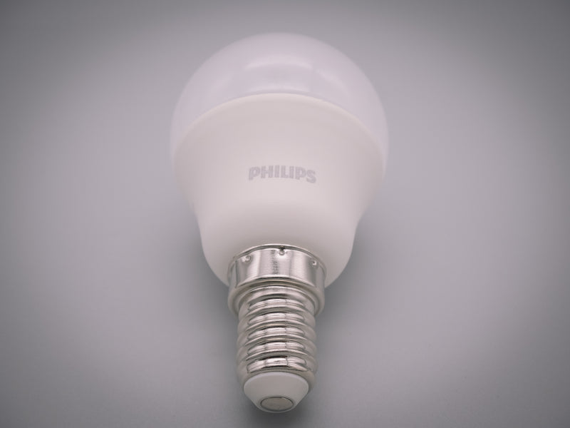 Philips  5.5w = 50w SES E14 Small Screw Cap Warm White LED Golfball Bulbs 4 x Pack