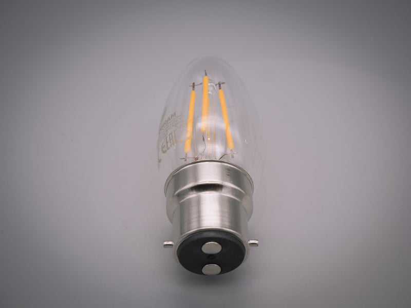 Osram 4w = 40w BC B22 Bayonet Cap 827 Warm White Filament LED Energy Saving Candle Not Dimmable