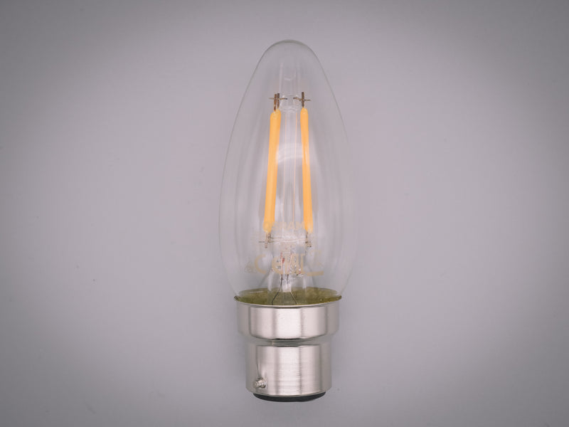 Osram 4w = 40w BC B22 Bayonet Cap 827 Warm White Filament LED Energy Saving Candle Not Dimmable