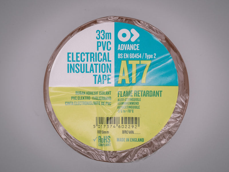 19mm x 33m Advance Insulation Tape AT7 BROWN