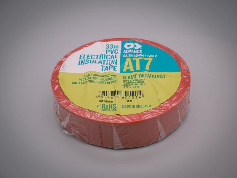 19mm x 33m Advance Insulation Tape AT7 RED