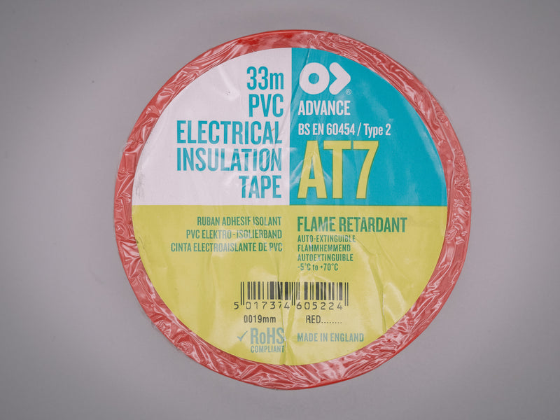 19mm x 33m Advance Insulation Tape AT7 RED